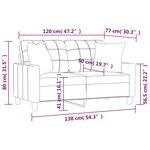 vidaXL Canapé 2 places avec oreillers cappuccino 120 cm similicuir
