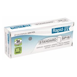 Boîtes de 5000 Agrafes Standard SP19/6 mm Galva RAPID