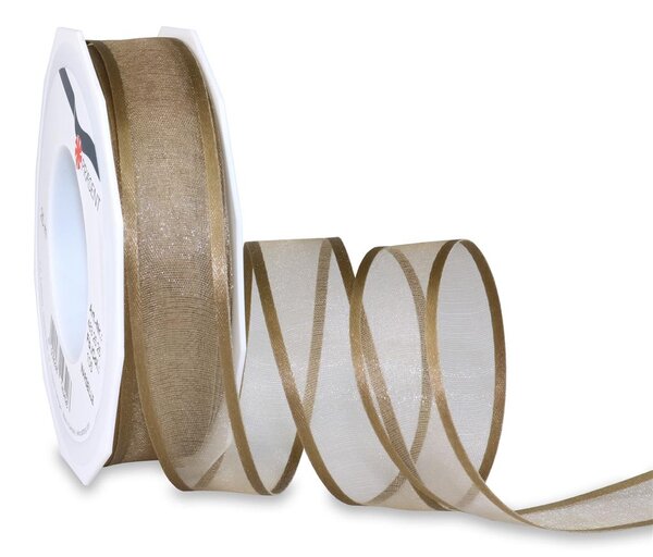 Organza marseille 25-m-rouleau 25 mm  taupe