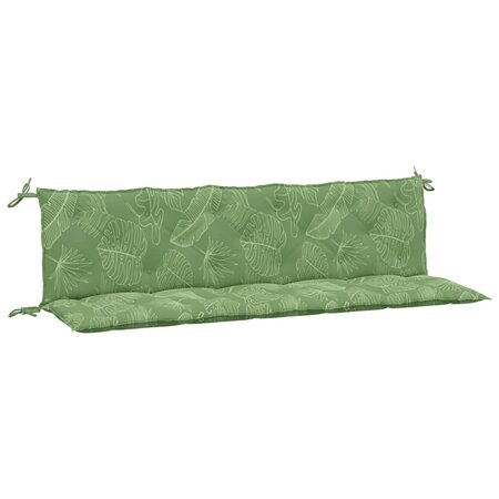 vidaXL Coussins de banc de jardin 2 Pièces motif de feuilles tissu Oxford