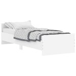 vidaXL Cadre de lit blanc 75x190 cm petit simple bois d'ingénierie