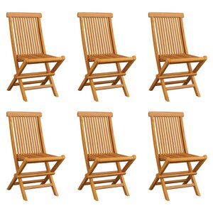 vidaXL Chaises pliables de jardin 6 Pièces Bois de teck solide