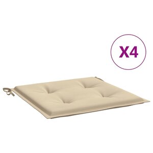 vidaXL Coussins de chaise jardin lot de 4 beige 50x50x4cm tissu oxford