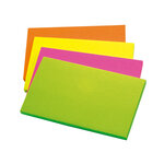 Bloc-notes q-connect quick notes couleurs néon rainbow 76x127mm 100f repositionnables roseorange/vert/jaune 12 blocs