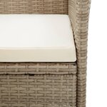 vidaXL Chaises d'extérieur 2 Pièces avec coussins Résine tressée Beige