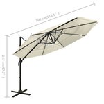 vidaXL Parasol à 4 niveaux avec mât en aluminium Sable 3x3 m