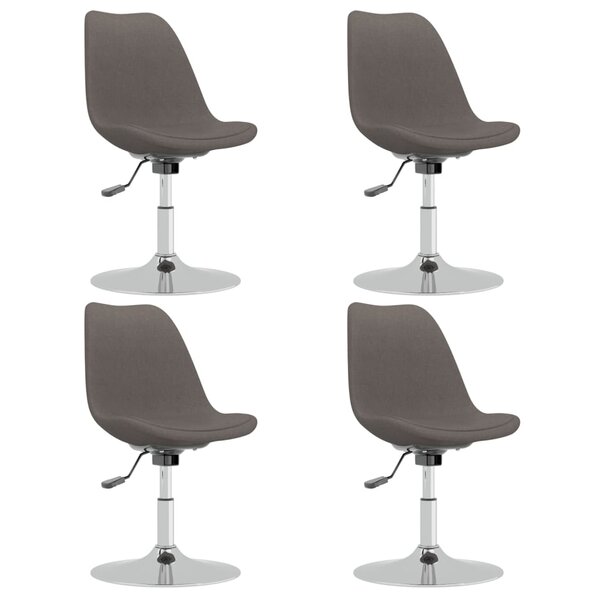 vidaXL Chaises pivotantes à manger lot de 4 Gris foncé Tissu