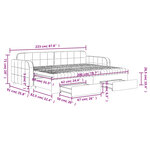 vidaXL Lit de jour avec gigogne et tiroirs rose 80x200 cm velours