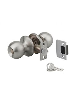 THIRARD - Serrure horizontale tubulaire en applique double entrée pour porte d'entrée axe réglable chromé mat 3 clés - THIRARD