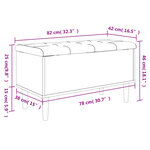 vidaXL Banc de rangement gris béton 82x42x46 cm bois d'ingénierie