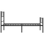 vidaXL Cadre de lit métal avec tête de lit/pied de lit noir 107x203 cm