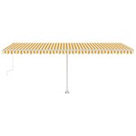vidaXL Auvent automatique capteur de vent LED 600x350cm Jaune et blanc