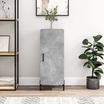vidaXL Buffet Gris béton 34 5x34x90 cm Bois d'ingénierie