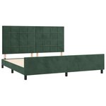 vidaXL Cadre de lit avec tête de lit Vert foncé 200x200 cm Velours