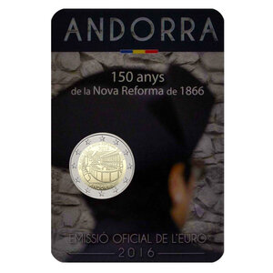 2 euros commémorative Andorre 2016 BU - Nouvelle réforme de 1866.