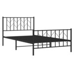 vidaXL Cadre de lit métal avec tête de lit/pied de lit noir 107x203 cm