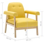 vidaXL Fauteuil Jaune Tissu