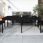 vidaXL Table de jardin noir 203 5x100x76 cm bois massif de pin