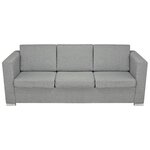 vidaXL Ensemble de canapés trois pièces Tissu Gris clair