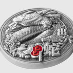 SERPENT ÉMERGENT DU LAIR Cycle sexagénaire chinois Pièce de 2 oz en argent 10000 Francs Tchad 2025