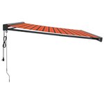 vidaXL Auvent rétractable orange et marron 4x3 m tissu et aluminium