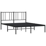 vidaXL Cadre de lit métal avec tête de lit noir 160x200 cm