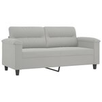 vidaXL Ensemble de canapés 2 Pièces coussins Gris clair Tissu microfibre