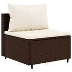vidaXL Salon de jardin 5 Pièces avec coussins Marron Résine tressée