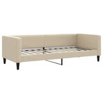 vidaXL Lit de jour avec gigogne et tiroirs crème 80x200 cm tissu