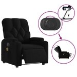 vidaXL Fauteuil de massage inclinable électrique Noir Tissu