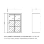 Bloc collectif leabox.com  2x3  grade 3  simple face  Intérieur  fixation murale  Brun Sepia RAL 8014 finition brillante