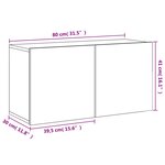 vidaXL Meuble TV mural chêne fumé 80x30x41 cm