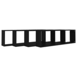 vidaXL Étagères cube murales 4 Pièces noir 100x15x30 cm bois d'ingénierie