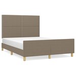 vidaXL Cadre de lit avec tête de lit Taupe 140x190 cm Tissu