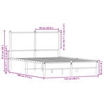 vidaXL Cadre de lit en métal sans matelas chêne fumé 120x190 cm