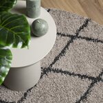 vidaXL Tapis shaggy à poils longs moderne beige et anthracite Ø 240 cm