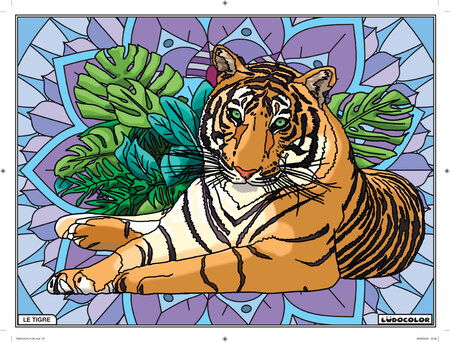 Tableau Velours à colorier Le Tigre