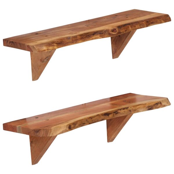 vidaXL Étagères murales 2 Pièces 60x20x18 cm Bois d'acacia massif