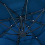 vidaXL Parasol à 4 niveaux avec mât en aluminium Bleu azuré 3x3 m