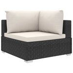 vidaXL Salon de jardin 11 Pièces avec coussins résine tressée noir