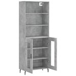 vidaXL Buffet haut Gris béton 69 5x34x180 cm Bois d'ingénierie