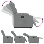 vidaXL Fauteuil inclinable électrique gris clair tissu