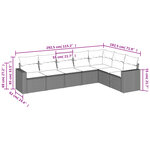 vidaXL Salon de jardin avec coussins 7 Pièces beige résine tressée