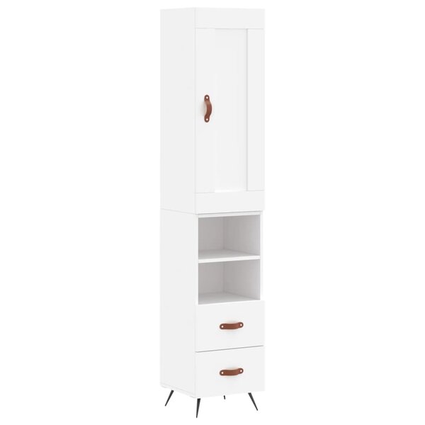 vidaXL Buffet haut Blanc 34 5x34x180 cm Bois d'ingénierie