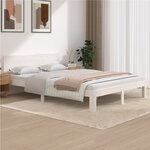 vidaXL Cadre de lit Blanc Bois de pin massif 140x200 cm