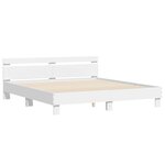 vidaXL Cadre de lit avec tête de lit et LED blanc 180x200 cm