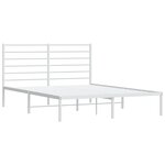 vidaXL Cadre de lit métal avec tête de lit blanc 120x200 cm