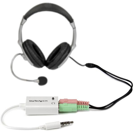 Startech.com adaptateur pour casque avec prises pour écouteur et microphone  séparées - mini-jack 3 5mm 1x (m) 2x (f) - blanc - La Poste