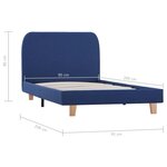 vidaXL Cadre de lit Bleu Tissu 90x200 cm