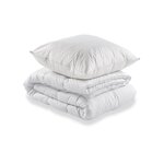 Matelas 90 x 190 x 14 cm + Sommier + Couette + 1 oreiller 60 x 60 cm